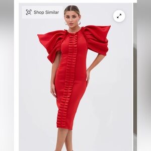 Elegant Red Ruffled Dress Original price $120! 1 LEFT!